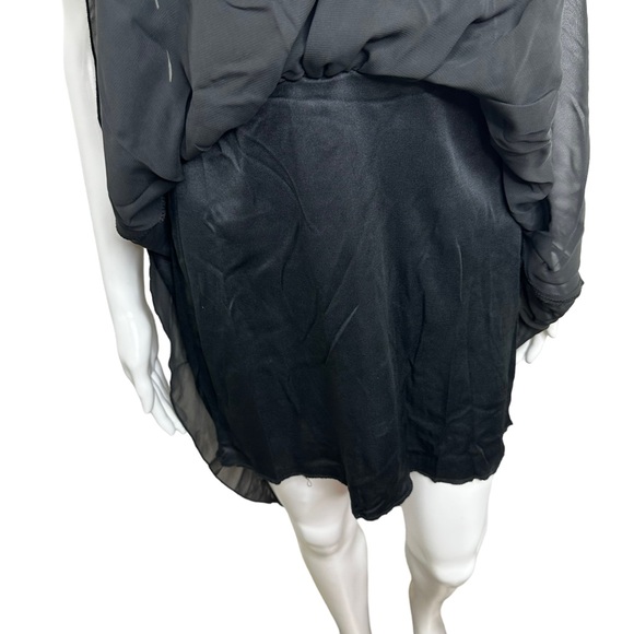 TRIXXI Black Hi Low Strappy Party Dress Size 11 Lined Tulle T-Back Witchy Goth - Picture 12 of 14